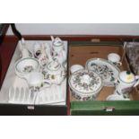 Two boxes of Portmeirion Botanic Garden pattern tea, coffee and dinnerwares