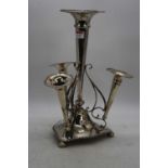 A Victorian silver plated table epergne, h.41cmSlightly tarnished and pitted.Otherwise good.