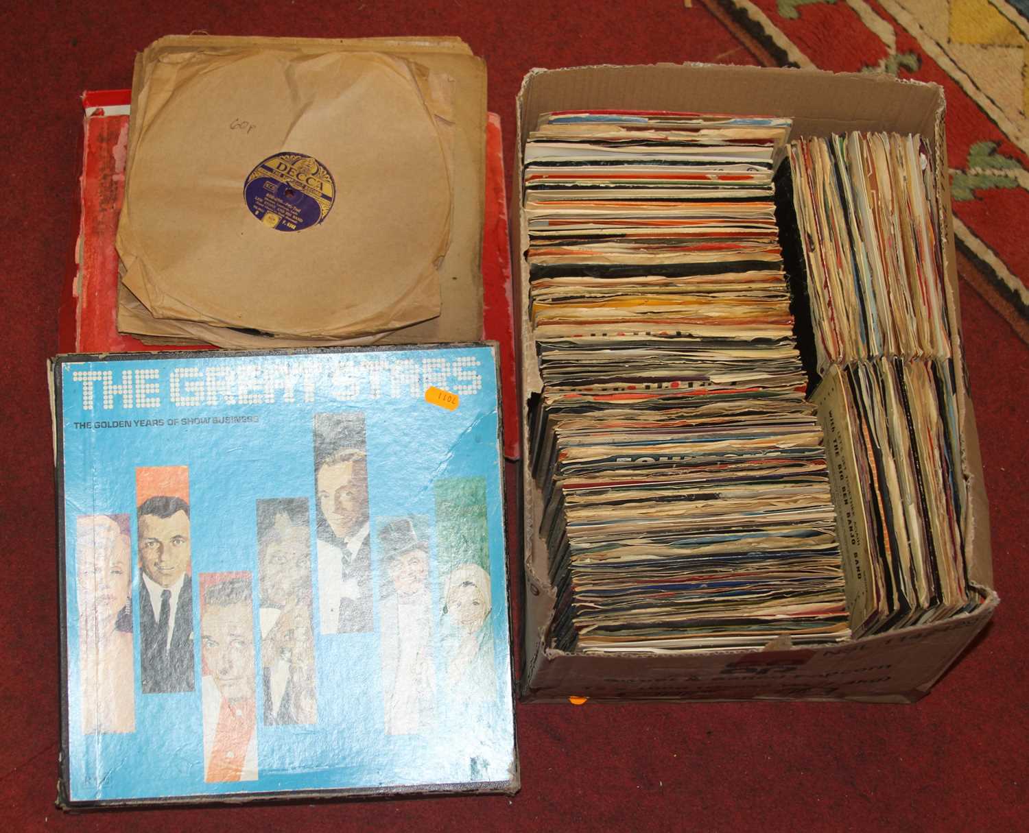 A collection of vintage LPs and singles, to include The Great Stars - The Golden Years of Show