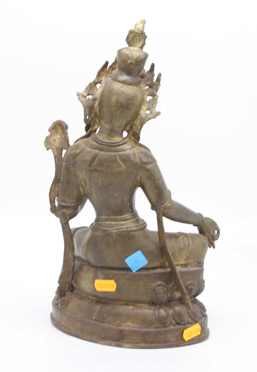 A brass figure of the Tibetan deity Tara, height 35cm - Image 2 of 2