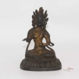 An eastern gilt metal figure of a deity, h.19cm