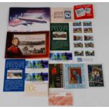 A collection of assorted stamps, postcards and ephemera to include Australia Aviation Prestige