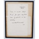 Churchill, Sir Winston Leonard Spencer: a standard letter of thanks printed on 10 Downing Street