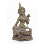 A brass figure of the Tibetan deity Tara, height 35cm