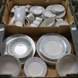 A Spode green and white part dinner and tea service, together with a Royal Doulton part tea and