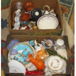 Three boxes containing a collection of mixed ceramics and glass ware