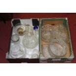 Two boxes of mixed glass ware to include crystal