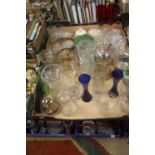 Two boxes of glassware