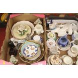 Two boxes of ceramics to include Derby