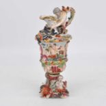 A Naples porcelain ewer, relief decorated with classical figures, height 22cm