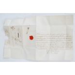 A collection of late 18th and 19th century postmarked / stamped letters, many with broken red wax