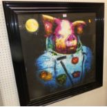 Patrice Murciano - Pig Astronaut, colour print with mixed media, facsimile signed and dated 2015