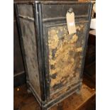 A Victorian painted metal single door side cupboard, with frieze drawer, w.44cm