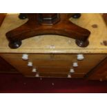 A Victorian scrumble finish pine squarefront chest, of two short over three long graduated