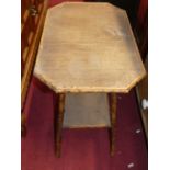 An early 20th century bamboo two-tier occasional table, w.62cm