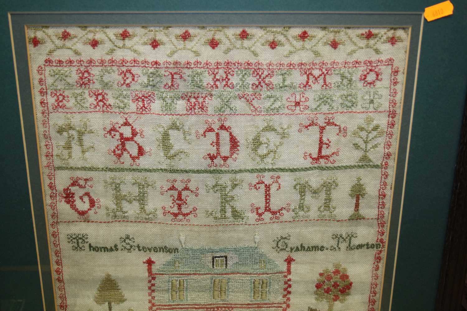 Margaret Stevenson, aged 7 years, a late Victorian (undated) needlework picture sampler, 41x34cm, in - Image 2 of 3