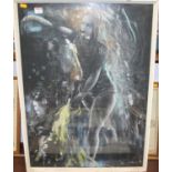 G Lance - Figure study, pastel, signed lower right ,75x55cm