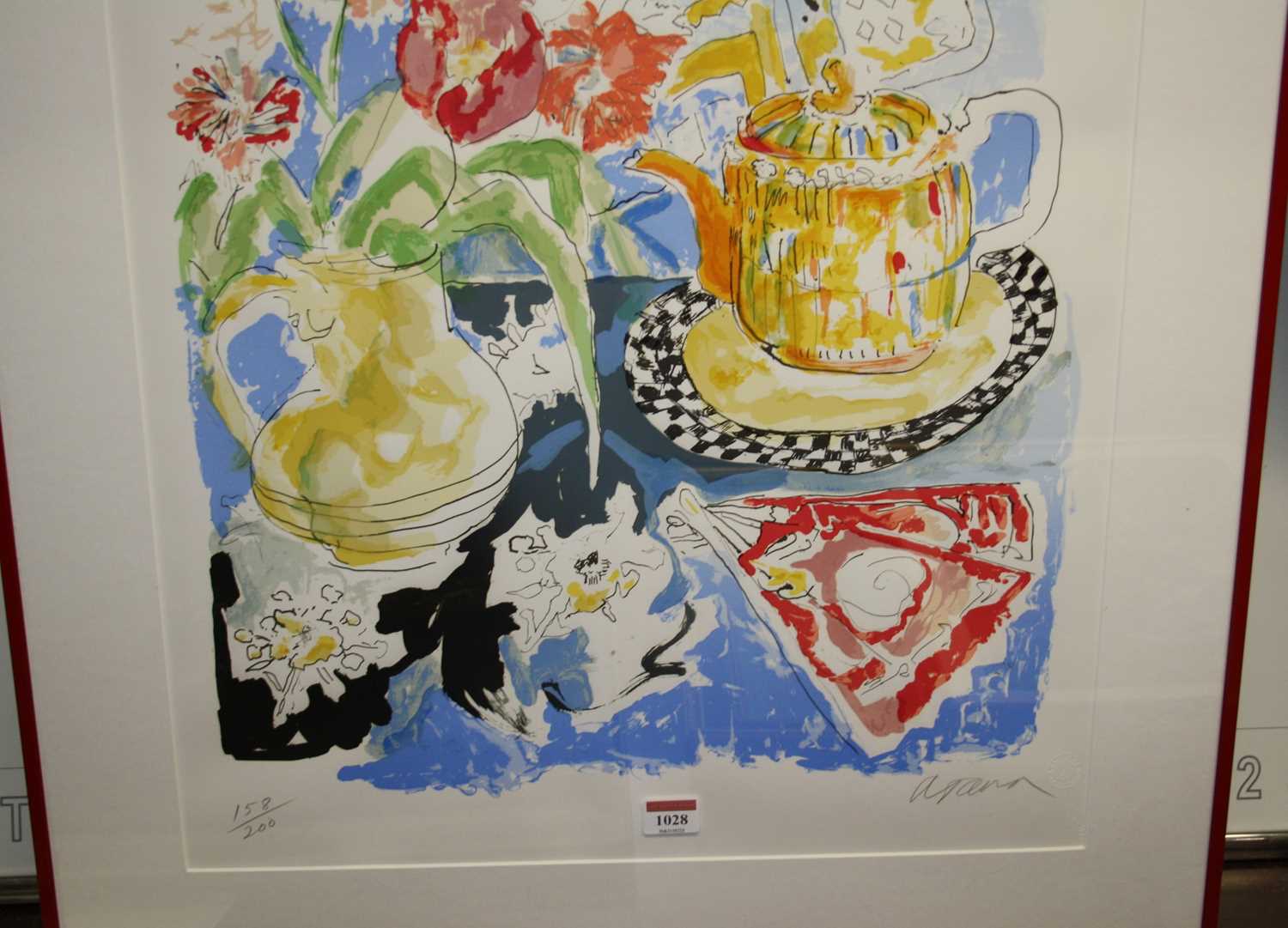 Contemporary lithograph - still life with teapots, 48x67cm - Image 3 of 5