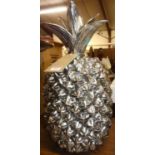 A composite silvered model pineapple, h.50cm