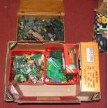 One box of various playworn childrens toys to include a Bimatone TV master Mk IV.