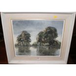 Cavendish Morton (1911-2015) - River landscape, oil on artist board, signed and dated lower left '
