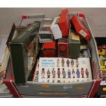 One box of various painted lead figures & diecast vehicles in presentation box, to include