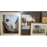 Assorted pictures and prints, to include watercolour of Great Dunmow, Essex, still life study etc