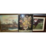 Galvi - Celtic Swing, lithograph, Ducks in Flight - processed oil on canvas, and a New Horizons