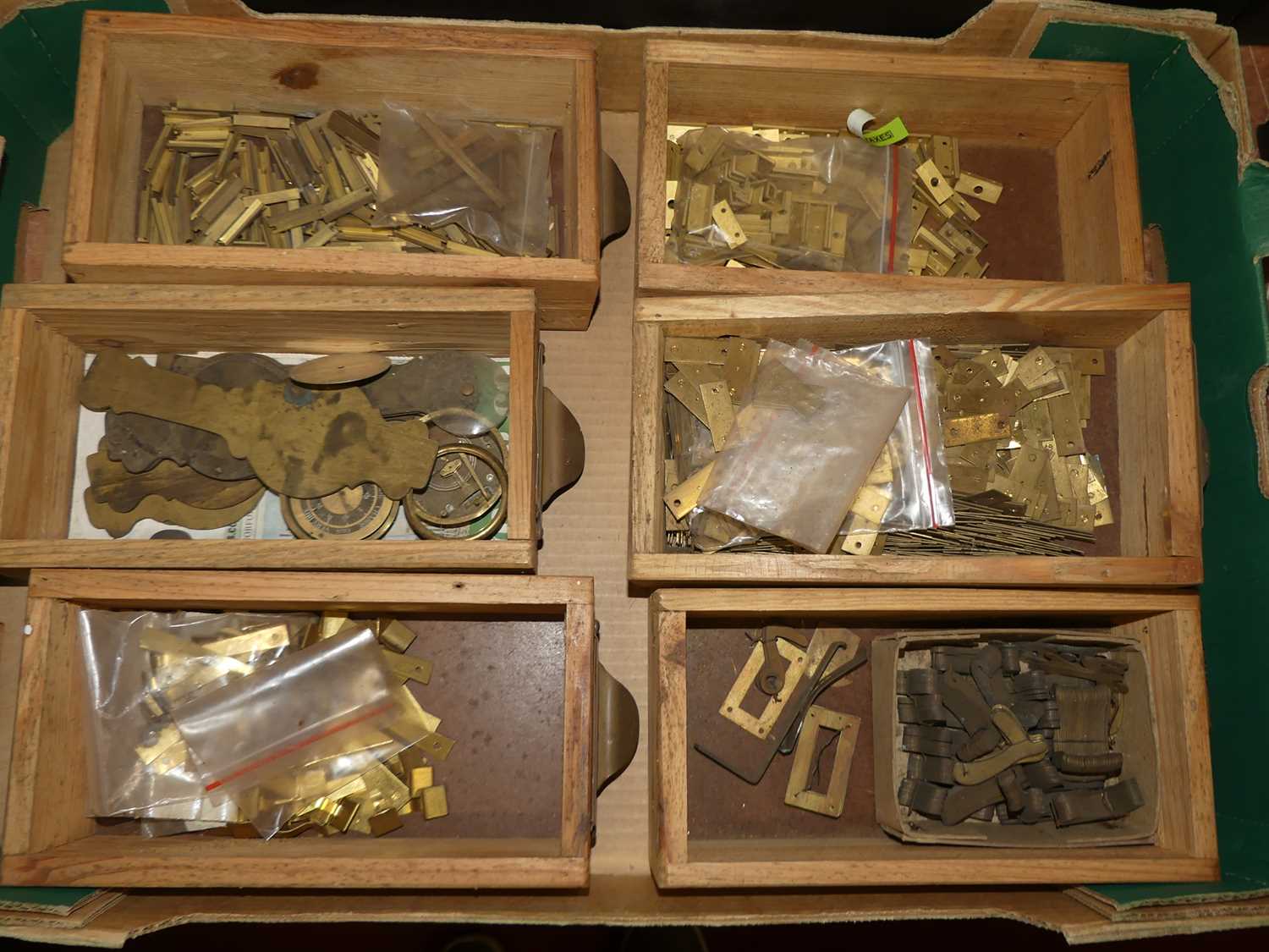 Assorted brass barometer components to include Marine Vernier bases, portable screw angle plates,