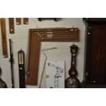 Six various mounted diagonal barometer tubes, with mercury; together with four mahogany cases for