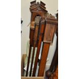 A selection of stick barometer cases (only), principally in mahogany, to include architectural