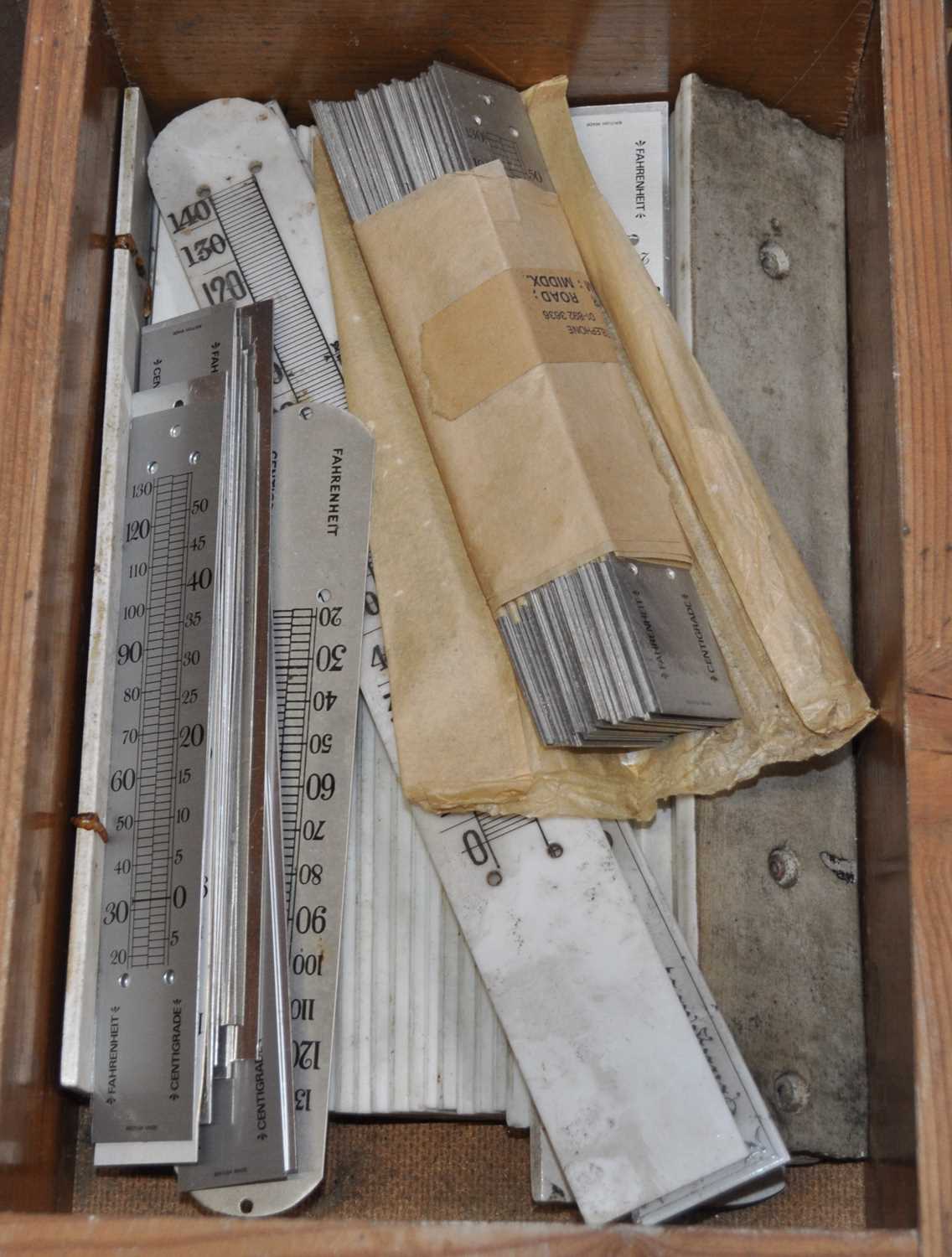 A large quantity of thermometer scales to include ivorine, glass and aluminium examples - Image 4 of 4