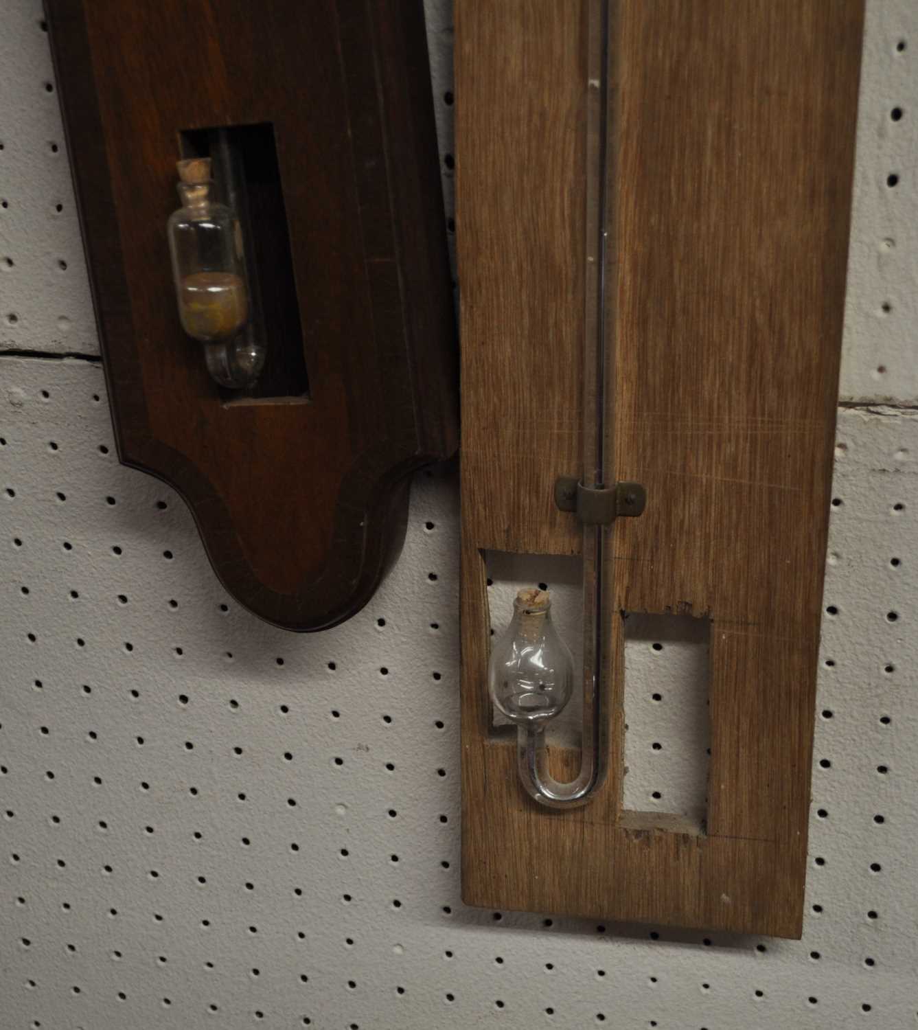 A 19th century mahogany cased diagonal barometer, with mercury; together with a later mounted - Image 4 of 4