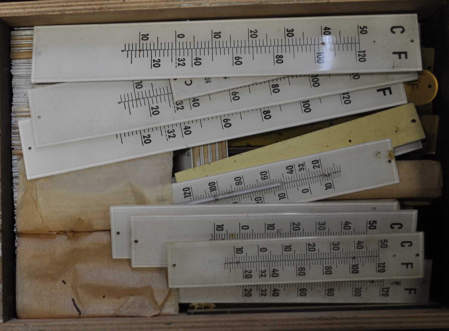 A large quantity of thermometer scales to include ivorine, glass and aluminium examples - Image 3 of 4