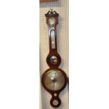 C. Gerletti of Glasgow - a 19th century mahogany and inlaid five-dial wheel barometer, 95cm