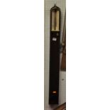 A Victorian oak cased pit stick barometer, circa 1880, having unsigned ivorine scale, 94cm