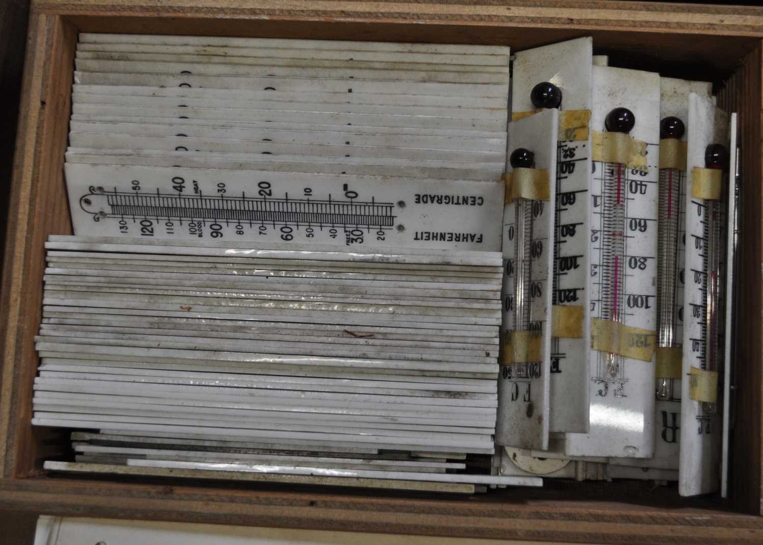 A large quantity of thermometer scales to include ivorine, glass and aluminium examples - Image 2 of 4