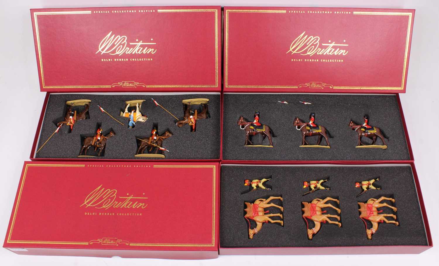 Britains Delhi Durbar Series soldier group, 3 boxed sets to include No.40167 Maharajah of Patiala