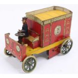 Lehmann No.550 "AHA" tinplate clockwork Delivery Van, circa 1907-1935, comprising red and yellow