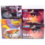 A collection of Lost in Space and UFO related boxed plastic kits to include a Pegasus Hobbies