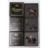 3 Britains Premier series created by Charles Biggs boxed military sets comprising No. 8916 Mounted