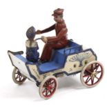 Lehmann (Germany) tinplate and clockwork "Naughty Boy" 495 car, lithographed in blue and cream, with