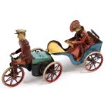 Lehmann No.470 "Nanni The Anxious Bride" tinplate clockwork Tricycle and Trailer, very rare example,