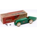 Tri-ang Magic Midget record-breaking car; Lines Bros c1933, tin-plate with rubber tyres and wind-