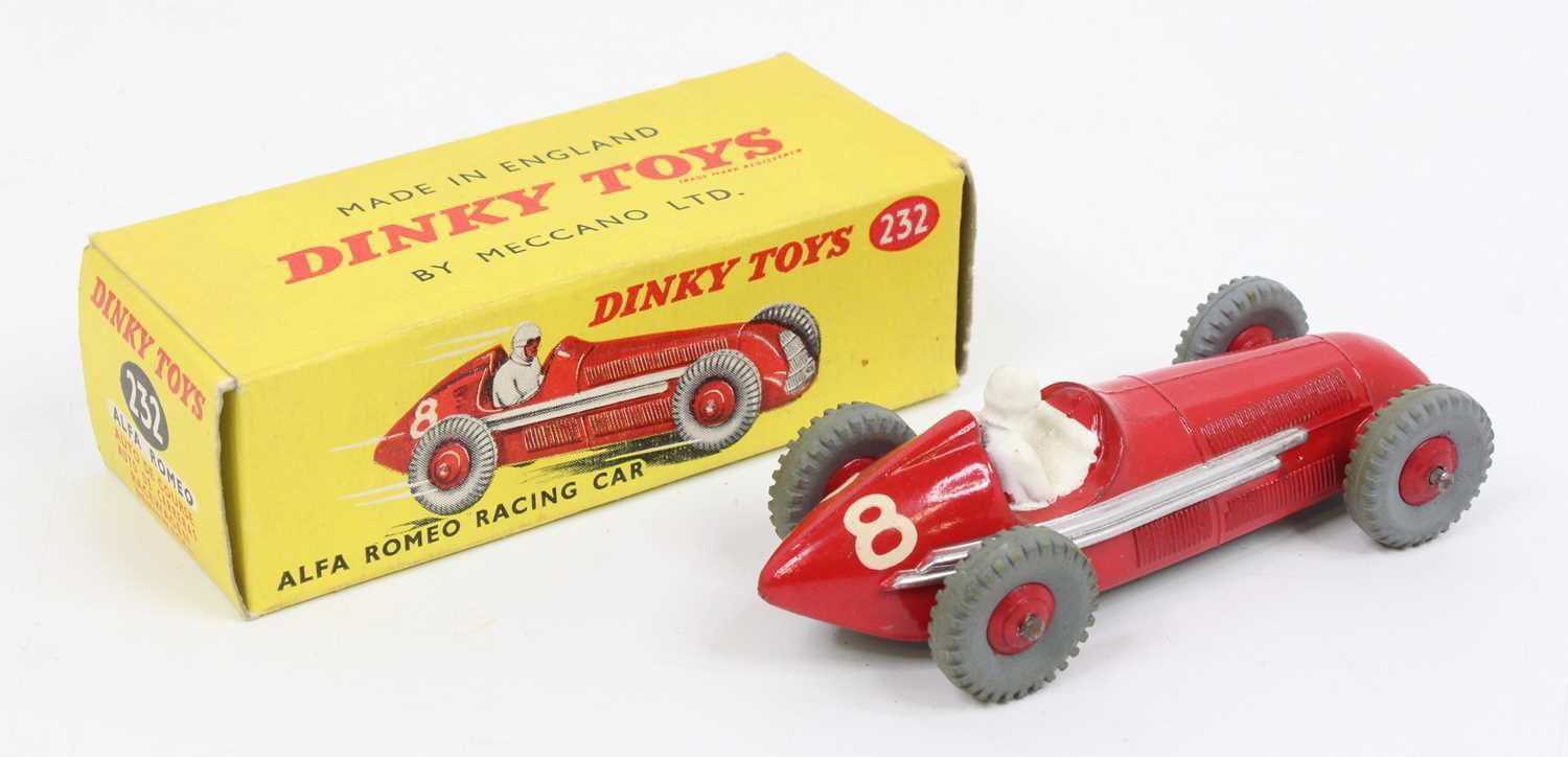 Dinky Toys No. 232 Alfa Romeo racing car comprising of red body with racing No. 8, with white - Image 2 of 2