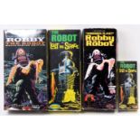 A collection of Polar Lights Robbie the Robot and Lost in Space, the Robot plastic kits to include a