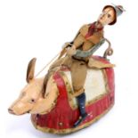 Lehmann (Germany) Paddy and the Pig, No.500, comprising of Village Boy "Paddy" Riding large pig -