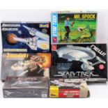 A collection of Sci-fi, Star Trek and similar boxed plastic kits to include an AMT Mr Spock, Star