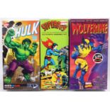 A collection of Marvel and Super Hero related plastic kits to include a Polar Lights No. POL892