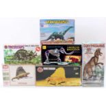 Six various boxed dinosaur related plastic kits to include Lindberg, Airfix, Life-Like, and